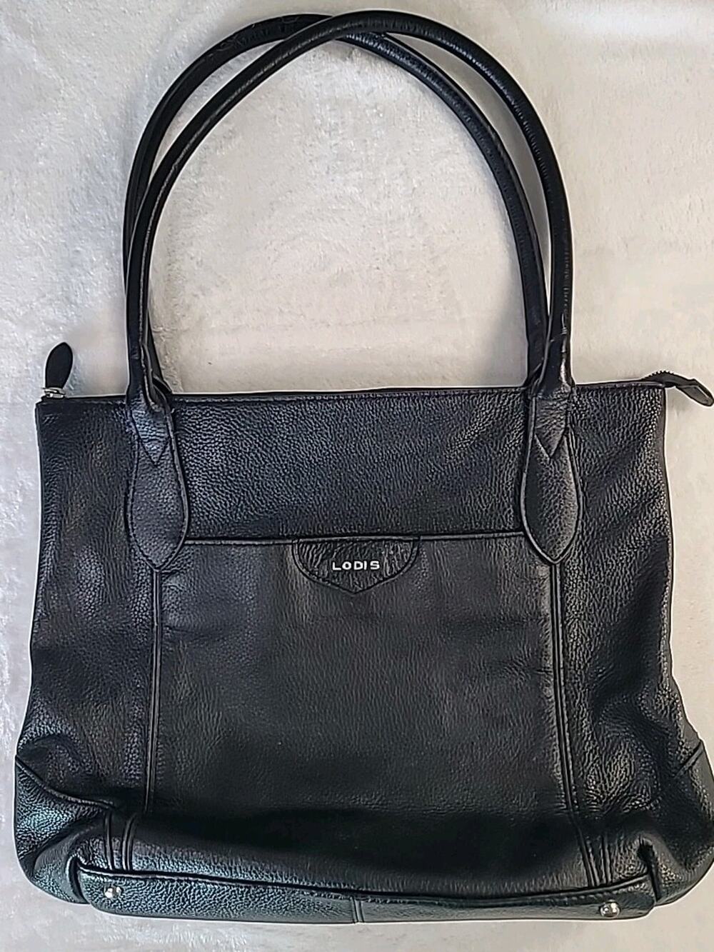 Lodis Siera Leather Tote Bag Black Medium